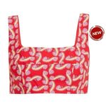 Saloni Multicolor Printed Poplin Cropped Tank Top Women 8 NWT MSRP $201 | 47 Photo 1