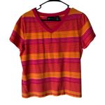 Relativity (r)elativity Women's Size XL Vintage Pink‎ Orange Striped V Neck T Shirt Photo 0