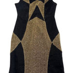 Motel Rocks Dress Womens Small Gold Colorblock Shimmer Sleeveless Party Mini Photo 0