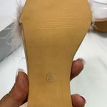 None PINK FEATHERED HEELS 7.5-8 39 PINK WITH BEIGE SHOE & TRANSPARENT HEEL NEW IN BOX Photo 8