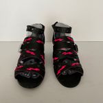 Betsey Johnson Betsy Johnson Sandals Bollt Gladiator Strappy Cutout Black Pink Accents Size‎ 8 Photo 2