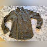 Athleta NWT Retreat Linen Olive Green Button-Up Shirt Sz XXS Photo 6