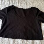 Waffle knit top Black Photo 0