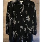 Soft Surroundings  Sz L Tunic Blouse Top Black Japanese Japan Style Photo 0