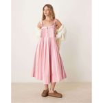 Free People Primavera Reversible Striped Strawberry Combo Drop Waist Dress New! Photo 2