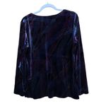 Briggs New York Womens Size Petite Large Multicolor Velvet Swirl Embellished Top Photo 3
