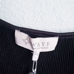 WAYF  Surplice Ribbed Cami Black Bodysuit Photo 3