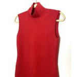 Max Mara  Red Knit Sleeveless Back Zipper Stretchy Chic Minimalist Sweater Dress Photo 2