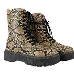 UNILQDY NWOT Snake Print Combat Boots Photo 0