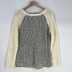 Urban Decay Urban Day Black & Cream Open Knit Long Sleeve V-Neck Sweater Size M/L Photo 6