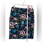 Loft by Ann Taylor Pencil Skirt Dark Hunter Green w/Floral Design Size 6 Photo 2