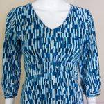 Mata Traders blue ikat 100% cotton dress, size XS Blue Photo 3