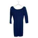 Diane Von Furstenberg  Zarita Dress Navy Blue Lace Size 2 Mini Sheath Cocktail Photo 2