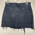 AGOLDE  Quinn High Rise Raw Hem Button Fly Black Denim Mini Skirt Photo 7