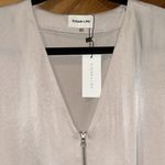 Sugar Lips NWT Sugar + Lips blush tan zip front vneck blouse Photo 1