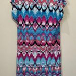 Laundry by Shelli Segal Laundry Mini Shift Dress Breezy Brezze Matte Jersey Lined Sz M Multi-Color Photo 3