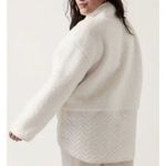 Athleta New S Cozy Sherpa Snap Sweatshirt Magnolia White Small Oversized Photo 2