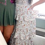 Lulus Floral Tiered Midi Dress Blue Size M Photo 4