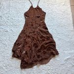 Unique Vintage Vintage Velvet Burnout Silk Dress Sz 6-8 Fur Trim Shawl Y2K Fairy Grunge Runway Photo 9