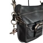 Bruce Makowsky Black Pebbled Leather Crossbody Handbag Photo 5