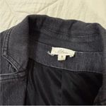 Elan Denim Blazer Jacket Puff Sleeve Casual Career Black Wash Small Photo 1