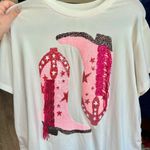 queen of sparkles Sequin cowboy boot tee Photo 0