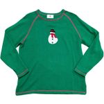 Vintage Quaker Factory Womens Green Snowman Christmas Long Sleeve Sweater Top L Size L Photo 0