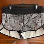 Lululemon , black and white patterned speed shorts size 8 Photo 1