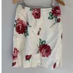 Karen Kane  Made in US Roses 100% Linen‎ Mini Skirt Photo 1