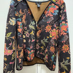 Lauren Hansen Blazer Jacket Colorful Floral Zip Festival Large Purple Photo 0