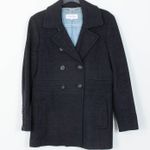 Calvin Klein Womens Wool Blend Pea Coat Jacket Size 8 Gray Classic Quiet Luxury Photo 0