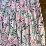 Crown & Ivy  White & Pink Paisley Ruffle V-Neck Puff Sleeve Maxi Dress Sz S 💚🍄 Photo 5