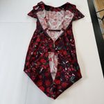 Calvin Klein Purple Red Floral Stretch Crepe Puff Sleeve Sheath Dress Size 2 Photo 11