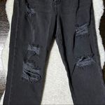 PacSun  Black Distressed High Rise Straight Black Jeans Photo 3