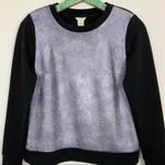 Club Monaco  Colorblock Crewneck Sweatshirt Medium Gray Black Minimalist Casual Photo 2