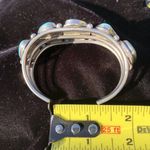 VINTAGE NAVAJO NATURAL TURQUOISE & STERLING SILVER CUFF BRACELET Blue Photo 12