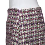 Loft Skirt Womens 2 Green Purple Tweed Pencil Straight Mini Skirt Casual Office Photo 4