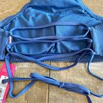 Xhilaration Women’s Crochet Halter Crisscross Tie Bikini Swim Top Blue NWT Photo 5