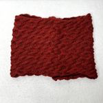 Hand Crafted Maroon Knit Button Infinity Scarf Red Photo 2