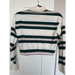 Dickies Women's Striped Rugby Polo Long Sleeve Shirt, Cream & Green, Size XS,EUC Photo 2