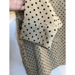 White Stag Women’s Polka Dot Cream Blouse High Neck Tie Medium Minimalist Neutral Party Photo 6