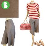 Harvé Benard HARVE BENARD 1990'S BROWN COTTON WIDE LEG GAUCHO PANTS (14) Photo 1