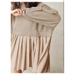 NEW Crew Neck Pullover Oversized Sweatshirt Mini Dress L Tan Size L Photo 6