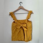 Harper Heritage  x Francesca’s Yellow Ruffle Tied Top | Spring Top | Medium Photo 1