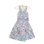 Lilly Pulitzer  Bellina Womens Small Wrap Seashell Print V Neck Sleeveless Dress Photo 5