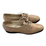 Salvatore Ferragamo VINTAGE Oxford Women Shoes 9.5 B Beige Loafers ITALY Narrow Photo 2