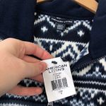American Living NEW NWT Blue Navy Cream Aztec Tribal Print Fleece Vest Small S Photo 5