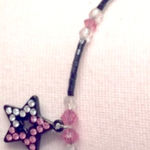 High IntenCity Black & Pink Rhinestone & Beaded Choker with Bling Star Photo 4