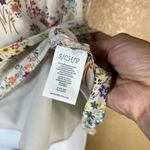 CAbi Cream Floral Print Collared Keyhole Front Sleeveless Blouse Small Photo 8