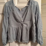 American Eagle  Blouse Long Sleeve blue Photo 0
